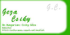geza csiky business card